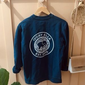 Ivory Ella Crewneck Pullover Logo Sweatshirt | Size XS